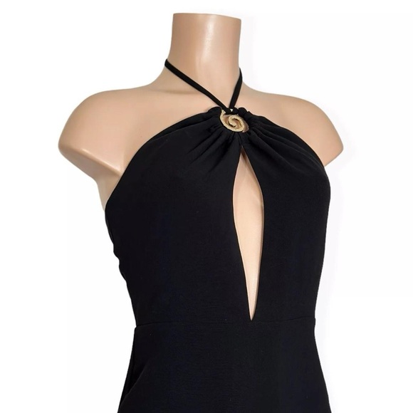 STAUD Abigail Swirl Halter Maxi Dress, Black, 2 (US) - Picture 3 of 8